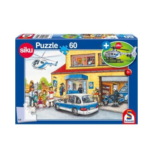 Puzzle 60 piese  Cadou macheta Siku Elicopter de politie Schmidt