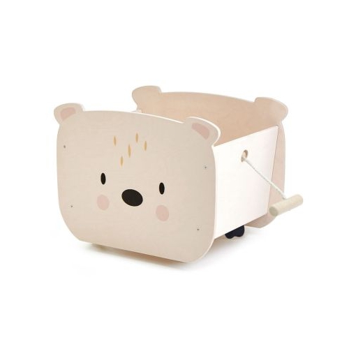 Cutia ursului Mobilier pe 4 roti Pull Along Bear Cart