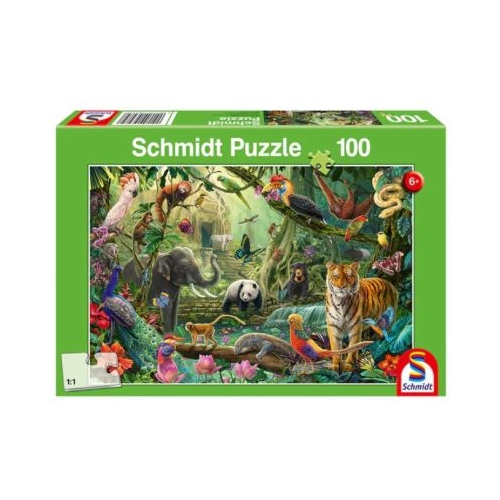 Puzzle 100 piese Jungla colorata Schmidt