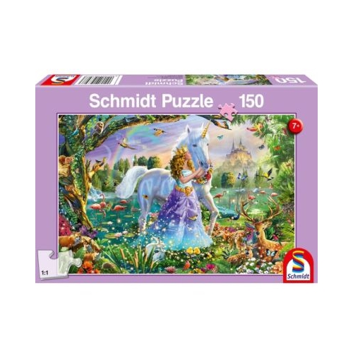 Puzzle 150 piese Printesa unicornul si castelul Schmidt