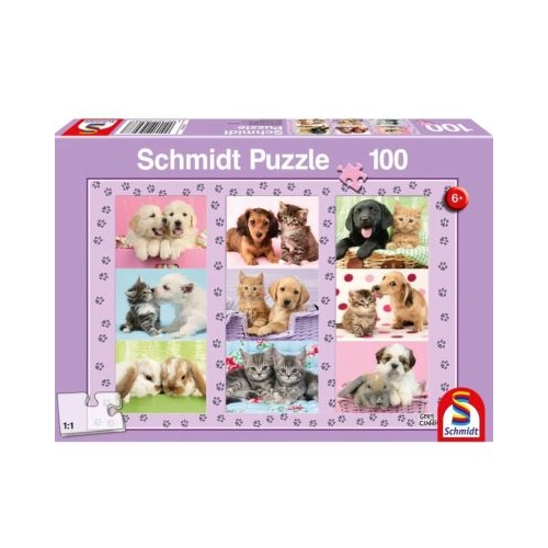 Puzzle 100 piese Animale de companie Schmidt