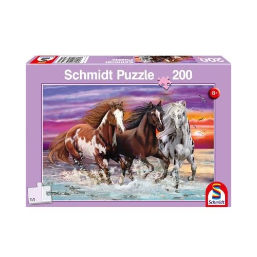 Puzzle 200 piese Cai salbatici Schmidt