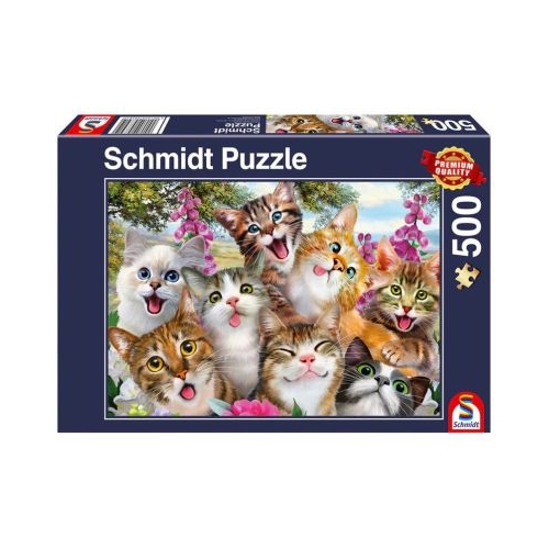 Puzzle 500 piese Selfie-uri de pisici Schmidt