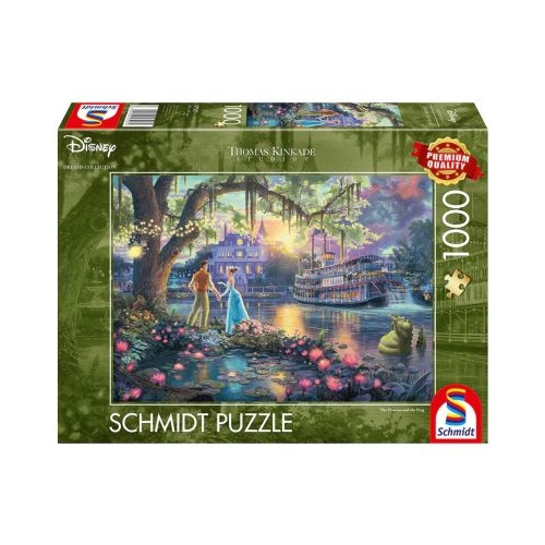 Puzzle 1000 piese Thomas Kinkade - Disney - Printesa si Broscoiul Schmidt
