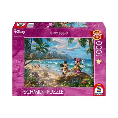 Puzzle 1000 piese homas Kinkade - Disney - Mickey si Minnie in Hawaii Schmidt