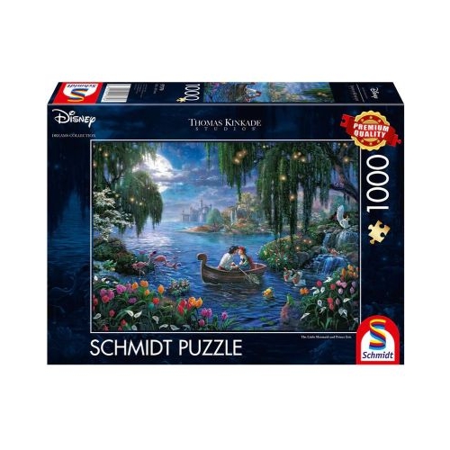 Puzzle 1000 piese Thomas Kinkade - Disney - Mica sirena si printul Eric Schmidt