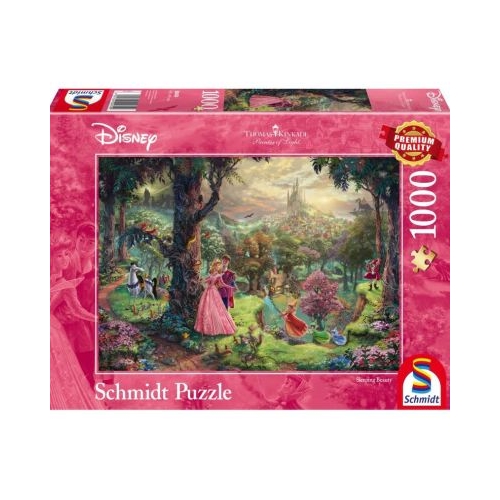Puzzle 1000 piese Thomas Kinkade - Disney - Frumoasa din padurea adormita Schmidt