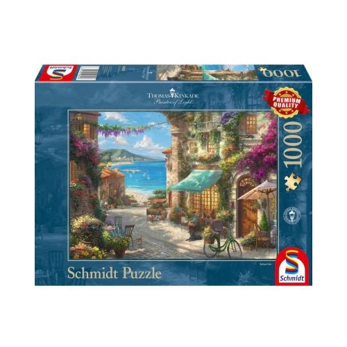 Puzzle 1000 piese Thomas Kinkade - Cafea pe Riviera Italiana Schmidt