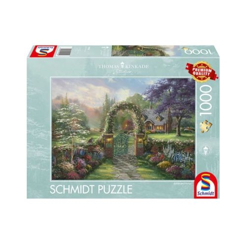 Puzzle 1000 piese Thomas Kinkade- Hummingbird Cottage Schmidt