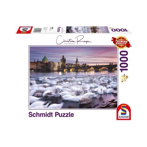 Puzzle 1000 piese Christian Ringer - Lebede din Praga Schimdt
