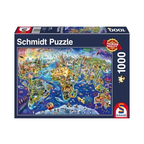 Puzzle 1000 piese Descopera lumea Schmidt
