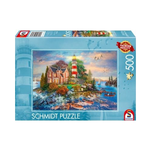 Puzzle 500 piese, Farul de pe stanca, Schmidt