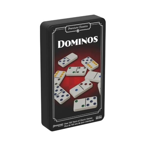 Premium Classics - Double Six Dominoes - Joc Domino Clasic 28 de piese in cutie metalica