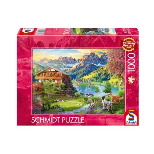 Puzzle 1000 piese Vacanta in Muntii Dolomiti Schimdt