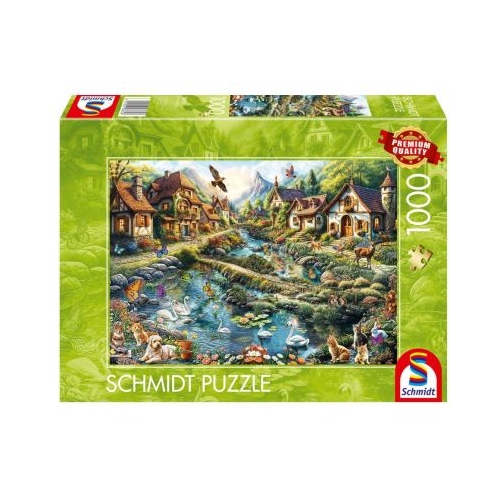 Puzzle 1000 piese Satul de la marginea padurii Schimdt