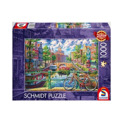 Puzzle 1000 piese Canalul din Amsterdam Schimdt