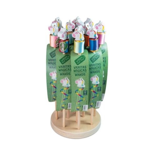 Panglica Unicorn pentru dans si gimnastica ritmica -195 cm lungime din lemn Cayro display cu 12 bucati