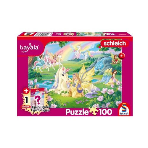 Puzzle 100 piese Bayala Unicornul Magic  cadou figurina Schmidt