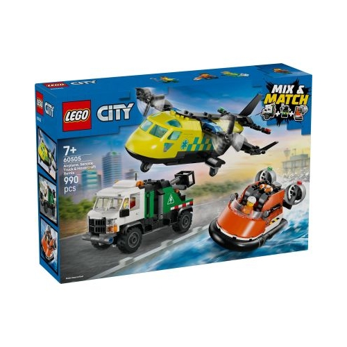 LEGO City. Avion autospeciala de service si aeroglisor in versiuni adaptate 60505 990 piese