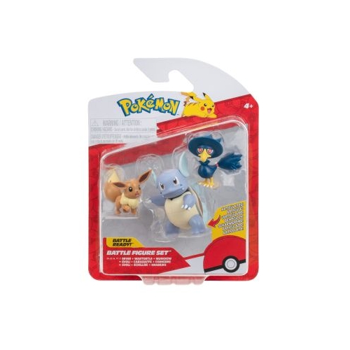 Pokemon Set 3 figurine de actiune Eevee 1 Murkrow Wartortle W21