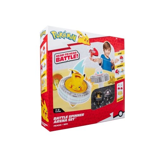 Pokemon Set de joaca Battle Spinner cu doua figurine Pikachu 1 Mew Pok Ball amp Pok Ball