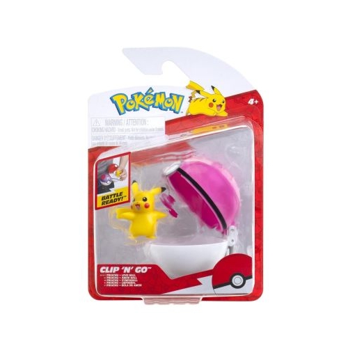 Pokemon Set 2 figurine Clip n Go Pikachu Female with Love Ball W19