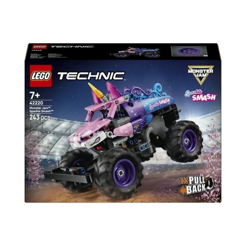 LEGO Technic. Monster Jam Sparkle Smash cu motor cu arc 42220 243 piese