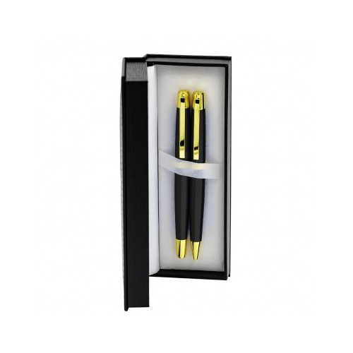 Set cadou stilou  pix CNX 8017 290035 corp metalic negru clips auriu