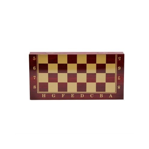 Joc 3in1 - Sah Dame si Table - CNX cutie lemn rosu inchidere magnetica 40x40cm 3 ani 8328