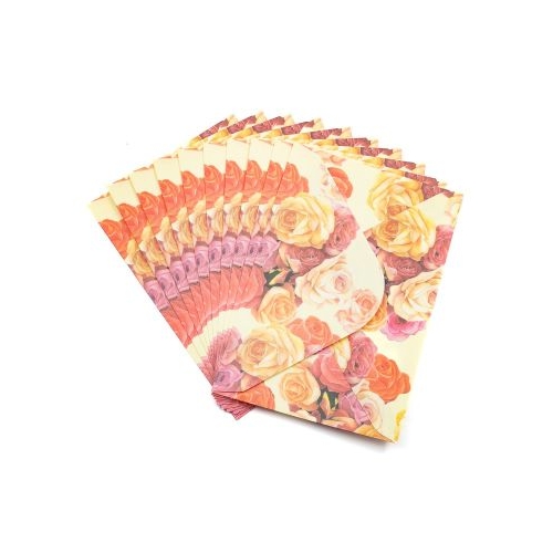 Plic color CNX diverse culori 110x160mm model cu trandafiri set 10 buc