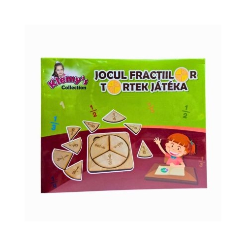Jocul fractiilor figuri din lemn - Klemys Collection 16 piese 7 ani