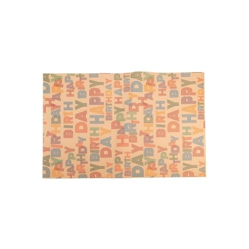 Hartie ambalat pentru cadou kraft Happy Birthday 700x500cm set 50 coli