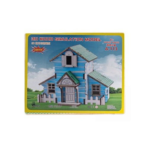 Puzzle lemn 3D - Casa din padure 210x170mm 2 foi CNX A-113