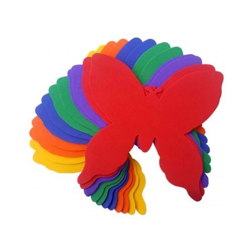 Forme decorative - hartie gumata - fluture 14x15cm 1mm diverse culori set 12 buc Colorarte