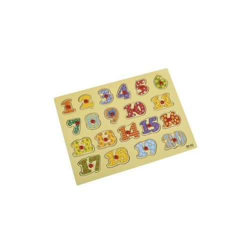 Puzzle lemn educativ - Invata Numere 1-20 20 piese 3 ani CNX ZKB013