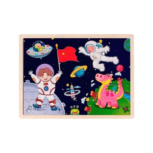 Puzzle lemn - Astronauti 100 piese CNX