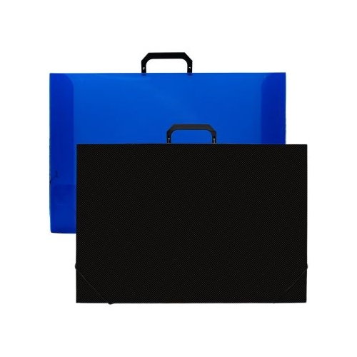 Servieta plastic CNX cu maner 50x35x3cm negru  albastru