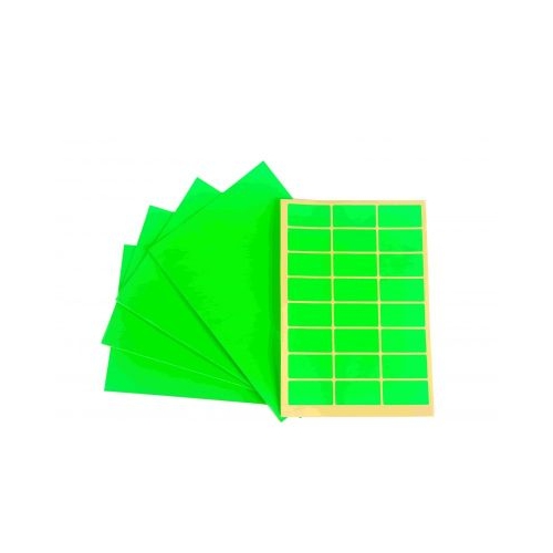 Etichete autocolante CNX 24A5 23x50mm permanente colturi rotunjite verde top 10 coli 240 etichete