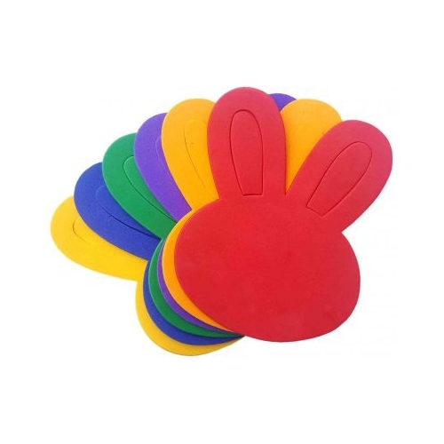 Forme decorative - hartie gumata - iepure 14x15cm 1mm diverse culori set 12 buc Colorarte