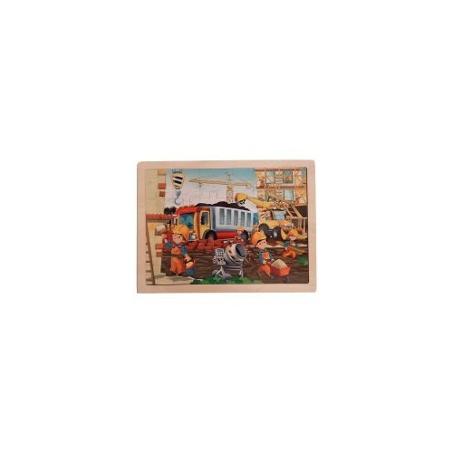 Puzzle lemn - Santier in lucru basculanta 24 piese Colorarte