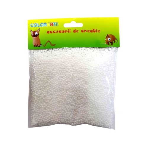 Accesorii creatie - polistiren - bile alb 0.2cm Colorarte 23165