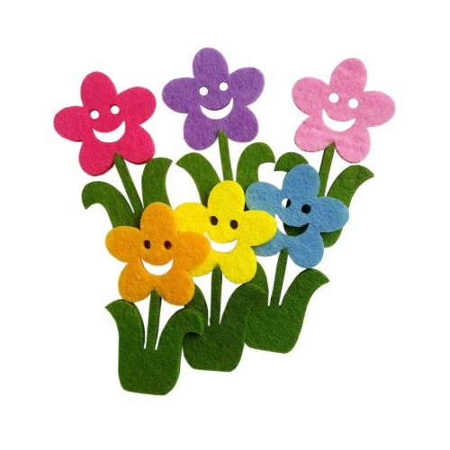 Accesorii creatie - floare fetru set 5 buc Colorarte