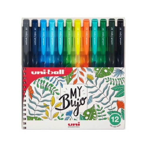 Pix cu gel Uni-ball Signo My Bujo UMN-155N 0.7mm cu mecanism corp semitransparent in culoarea scrisului set 12 culori
