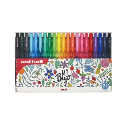 Pix cu gel Uni-ball Signo My Bujo UMN-155N 0.7mm cu mecanism corp semitransparent in culoarea scrisului set 21 culori