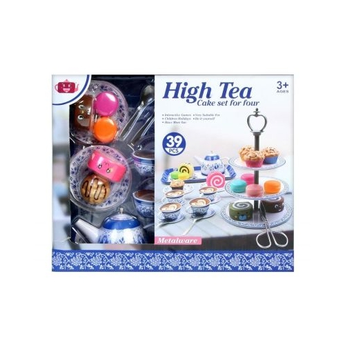 Set de ceai - High tea cake - metalic cu accesorii pentru prejituri 39 de piese MegaCreative 419214 3 ani