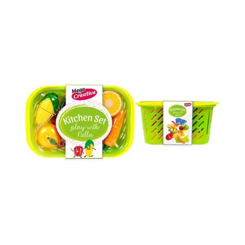 Set de bucatarie - cos de cumparaturi Nella - cu fructe si legume MegaCreative 452168 3 ani