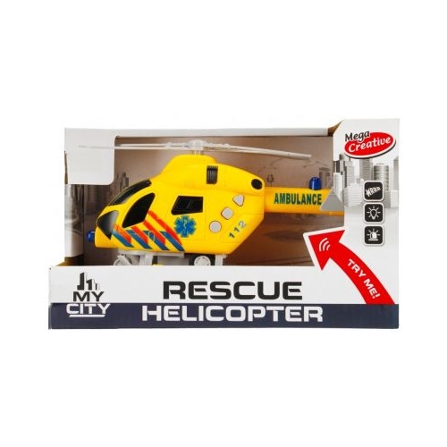 Elicopter de salvare MegaCreative My City 462667 23cm cu sunete si lumini plastic galben 3 ani