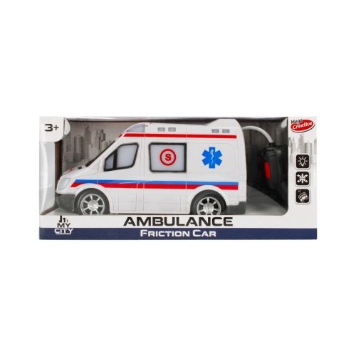 Ambulanta cu telecomanda MegaCreative 459668 28cm necesita baterii 6xAA plastic multicolor 3 ani