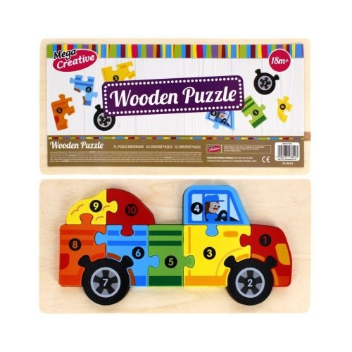 Jucarie bebelusi din lemn - puzzle camion multicolor - MegaCreative 474356 18 luni