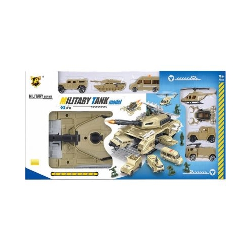 Tanc militar MegaCreative 502179 include 7 vehicule militare plastic multicolor 3 ani